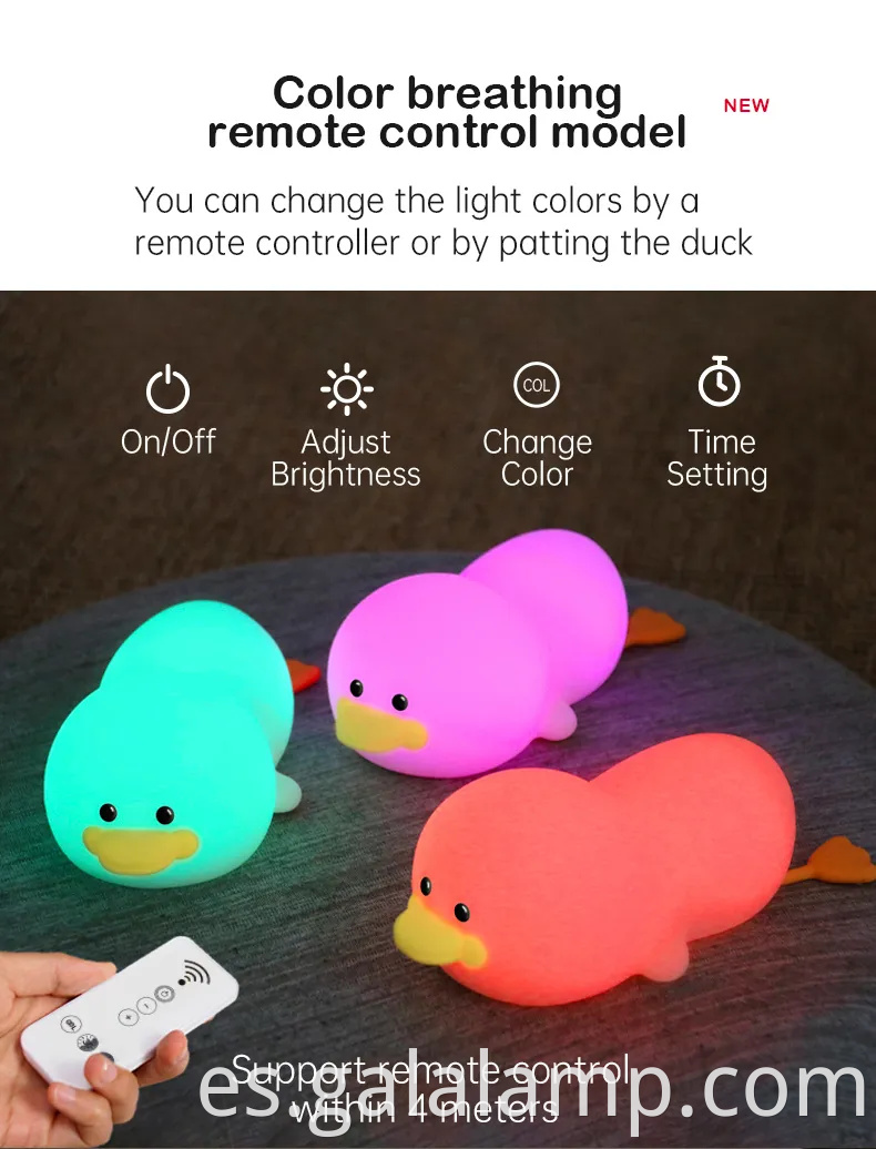 Encantadora luz nocturna en forma de pato para el espacio de sueño de los niños